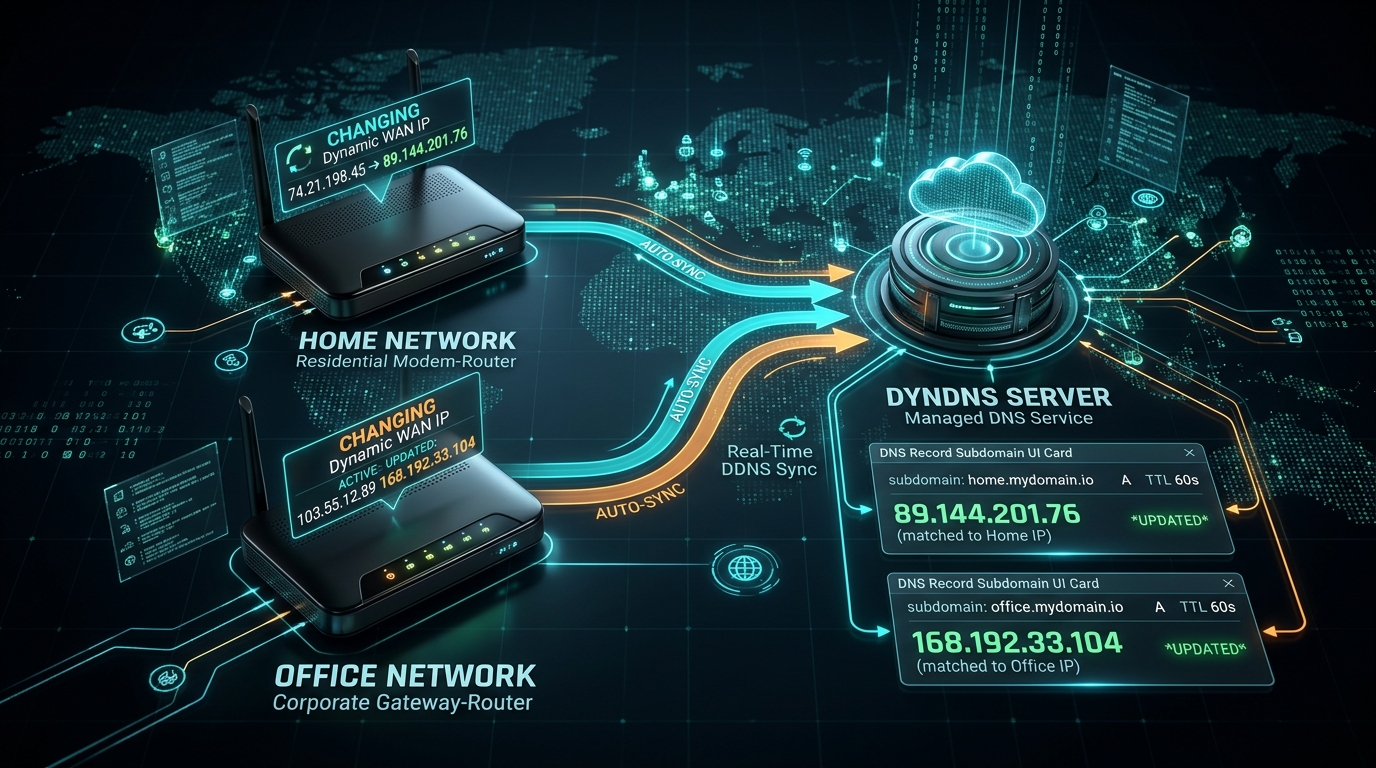 Synchronisation IP WAN en temps réel DNS dynamique